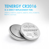 Tenergy CR2016 3V Lithium Button Cells, 20pcs (4 x Cards) (90729)