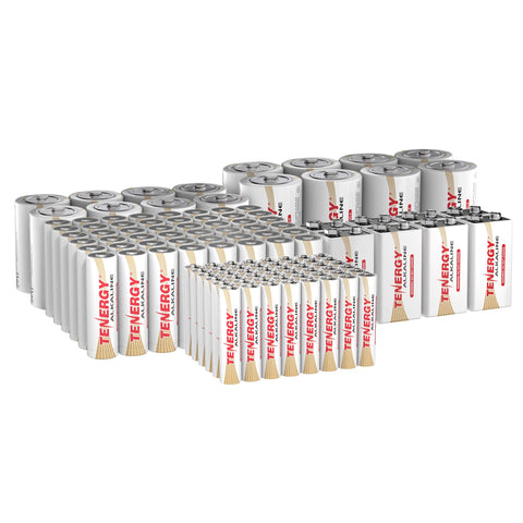 Tenergy Combo 120 Pack Alkaline Batteries, 48 Pack AA (90731)