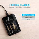 Tenergy Combo TN474U Battery Charger with 4 Pack Premium Pro (90733)