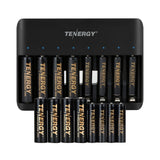Tenergy TN477U 8-Bay Fast Charger with 8 Pack AA and 8 Pack (90734)