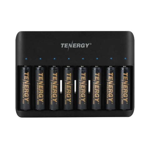 Tenergy TN477U 8-Bay Fast Charger with 8 Pack AA Premium Pro (90735)