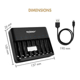 Tenergy TN477U 8-Bay Fast Charger with 8 Pack AA Premium Pro (90735)