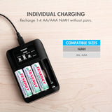 Tenergy TN474U Battery Charger with Centura AA Rechargeable (90739)