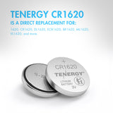 Tenergy CR1620 3V Lithium Button Cells, 10pcs (2 x Card) (90740)
