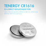 Tenergy CR1616 3V Lithium Button Cells, 10pcs (2 x Cards) (90741)