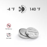 Tenergy CR1220 3V Lithium Button Cells, 10pcs (2 x Cards) (90742)
