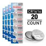 Tenergy CR1616 3V Lithium Button Cells, 20pcs (4 x Cards) (90746)