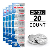 Tenergy CR1220 3V Lithium Button Cells, 20pcs (4 x Cards) (90747)