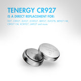 Tenergy CR927 3V Lithium Button Cells, 20pcs (4 x Cards) (90748)