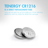 Tenergy CR1216 3V Lithium Button Cells, 20pcs (4 x Cards) (90749)