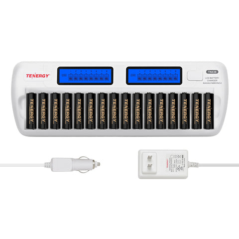 Tenergy 16 Pack Premium Pro AA Rechargeable Batteries and (90751)