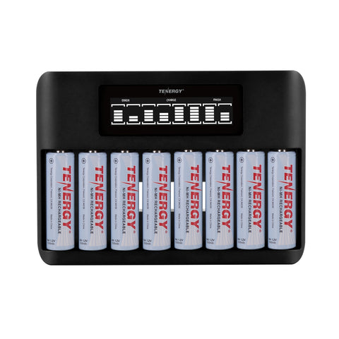 Combo: Tenergy TN480U 8-Bay NiMH Battery LCD Display Fast (90753)