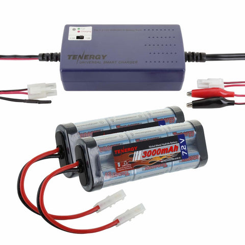 Tenergy 2 Pack 7.2V 3000mAh Flat NiMH Battery Packs w/ Tamiya (91096)