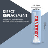 Combo: 100 pcs Tenergy AA 2500mAh NiMH Rechargeable Batteries (91111)