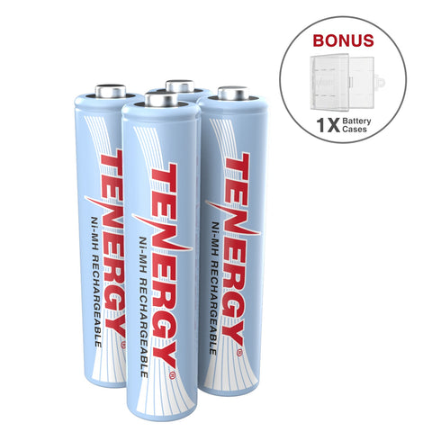 Combo: 4 pcs Tenergy AAA 1000mAh NiMH Rechargeable Batteries + (91112)