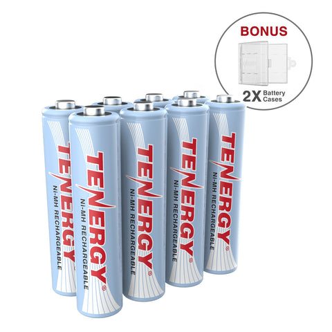 Combo: 8 pcs Tenergy AAA 1000mAh NiMH Rechargeable Batteries + (91113)