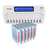 Combo: TN160 12-Bay AA/AAA NiMH/NiCd LCD Charger + 24 AAA (91147)