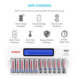 Combo: TN160 12-Bay AA/AAA NiMH/NiCd LCD Charger + 12 AA (91148)