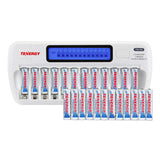 Combo: TN160 12-Bay AA/AAA NiMH/NiCd LCD Charger + 24 AAA (91151)