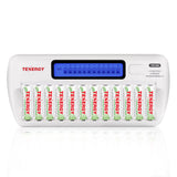 Combo: TN160 12-Bay AA/AAA NiMH/NiCd LCD Charger + 12 Pack (91152)