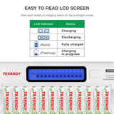 Combo: TN160 12-Bay AA/AAA NiMH/NiCd LCD Charger + 12 Pack (91152)