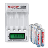 Combo: Tenergy TN156 4-Bay AA/AAA NiMH LCD Battery Charger + 4 (91161)