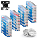 Tenergy CR2025 3V Lithium Button Cells, 100pcs (20 x Cards) (91180)