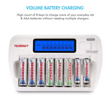 Combo: TN162 8-Bay Smart AA/AAA NiMH/NiCd Charger + 16 AA (96042)