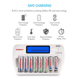 Combo: TN162 8-Bay Smart AA/AAA NiMH/NiCd Charger + 16 AA (96042)
