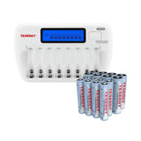 Combo: TN162 8-Bay Smart AA/AAA NiMH/NiCd Charger + 8AA & 8AAA (96047)