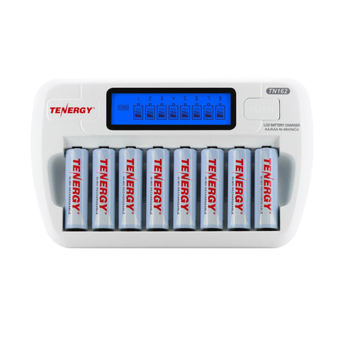 Combo: TN162 8-Bay Smart AA/AAA NiMH/NiCd Charger + 8 AA NiMH (96048)