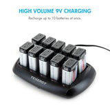 Tenergy TN295 10-Bay 9V Li-ion Battery Charger (96091)
