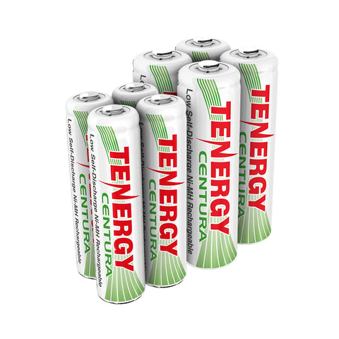 Combo: 8pcs Tenergy Centura NiMH 1.2V Rechargeable Batteries (96105)
