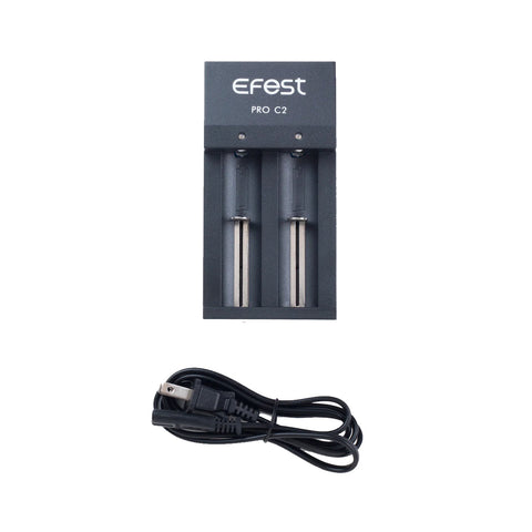 Efest PRO C2 2-Channel Battery Charger – Open Box Charger & Cord Only