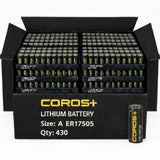 Coros ER17505 Battery - 3.6 Volt 3600mAh A Lithium Li-SOCI2 (Bobbin) - 430 Pieces