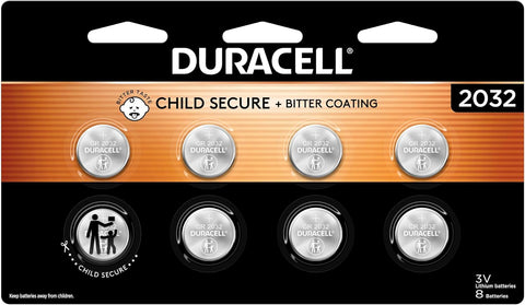 Duracell CR2032 Battery - 3 Volt Lithium 8 Pack