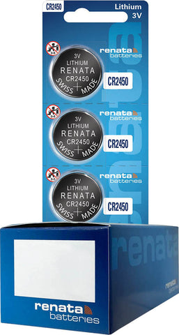 Renata CR2450N Battery - 3 Volt 540mAh Lithium CR2450N.SC - Carded 40 Pieces