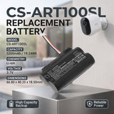 Arlo Essential VMC2030 Spotlight Single Wireless Camera Battery 3.7V 5200mAh - Compatible Replacement