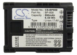 Canon FS100 Flash Memory Camcorder Battery 7.4V 890mAh - Compatible Replacement