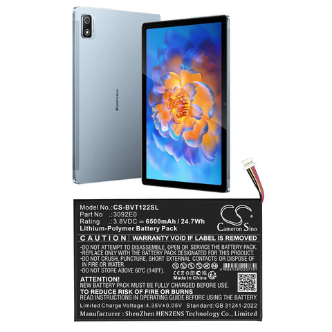 BlackView 3092E0 Battery 3.8V 6500mAh Li-Polymer - Compatible Replacement