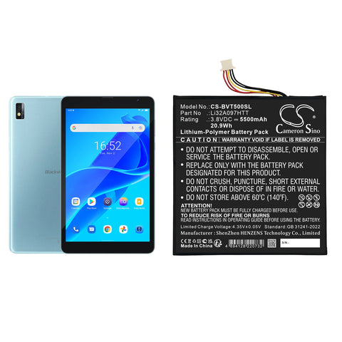 BlackView 3210099 Battery 3.8V 5500mAh Li-Polymer - Compatible Replacement