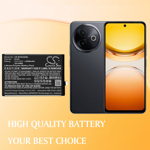 Vivo V2444A Battery 3.91V 6350mAh - Compatible Replacement