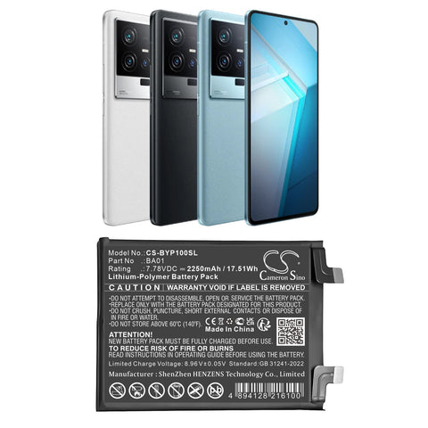 Vivo IQOO 11S Battery 7.78V 2250mAh Li-Polymer - Compatible Replacement
