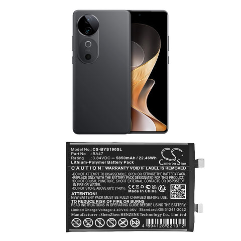 Vivo S19 Battery 3.84V 5850mAh - Compatible Replacement