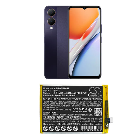 Vivo Y36i 5G Battery 3.91V 5850mAh - Compatible Replacement