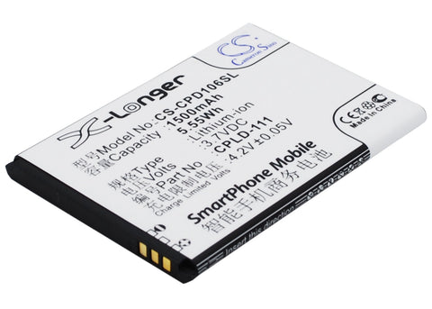 Coolpad 5213 Battery 3.7V 1500mAh Li-Ion - Compatible Replacement