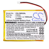 Cowon D2 Plus 16gb Battery 3.7V 1800mAh - Compatible Replacement