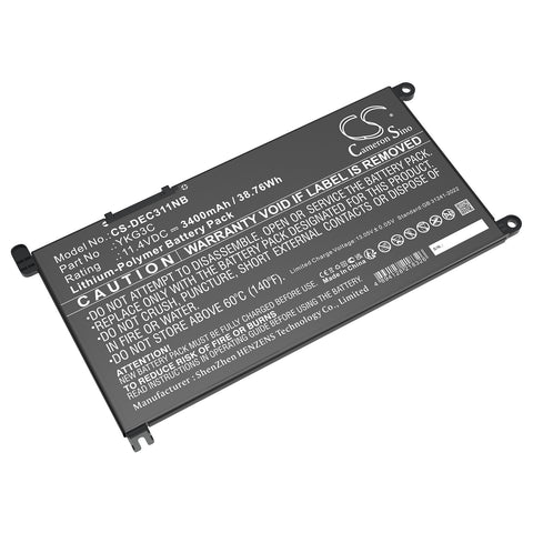 Dell Chromebook 3110 2-in-1 Battery 11.4V 3400mAh Li-Polymer - Compatible Replacement