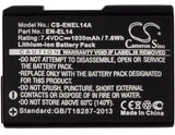 NiKon Coolpix P7800 Battery 7.4V 1030mAh - Compatible Replacement