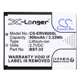 Sony Ericsson V800 Battery 3.7V 900mAh - Compatible Replacement